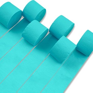PartyWoo Crepe Paper Streamers Turquoise Teal 6 Rolls 492 ft 1.8 Inch x 82 Ft Rolls - 1 of 4