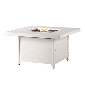 42" Square Aluminum 55000 BTUs Propane Paneled Fire Table with 2 Covers - Oakland Living
 - 1 of 4