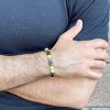 Crucible Men's Skull with Onyx, Labradorite, Yellow Jade and Tiger Eye Stones Stretch Bracelet (8mm) - 4 of 4