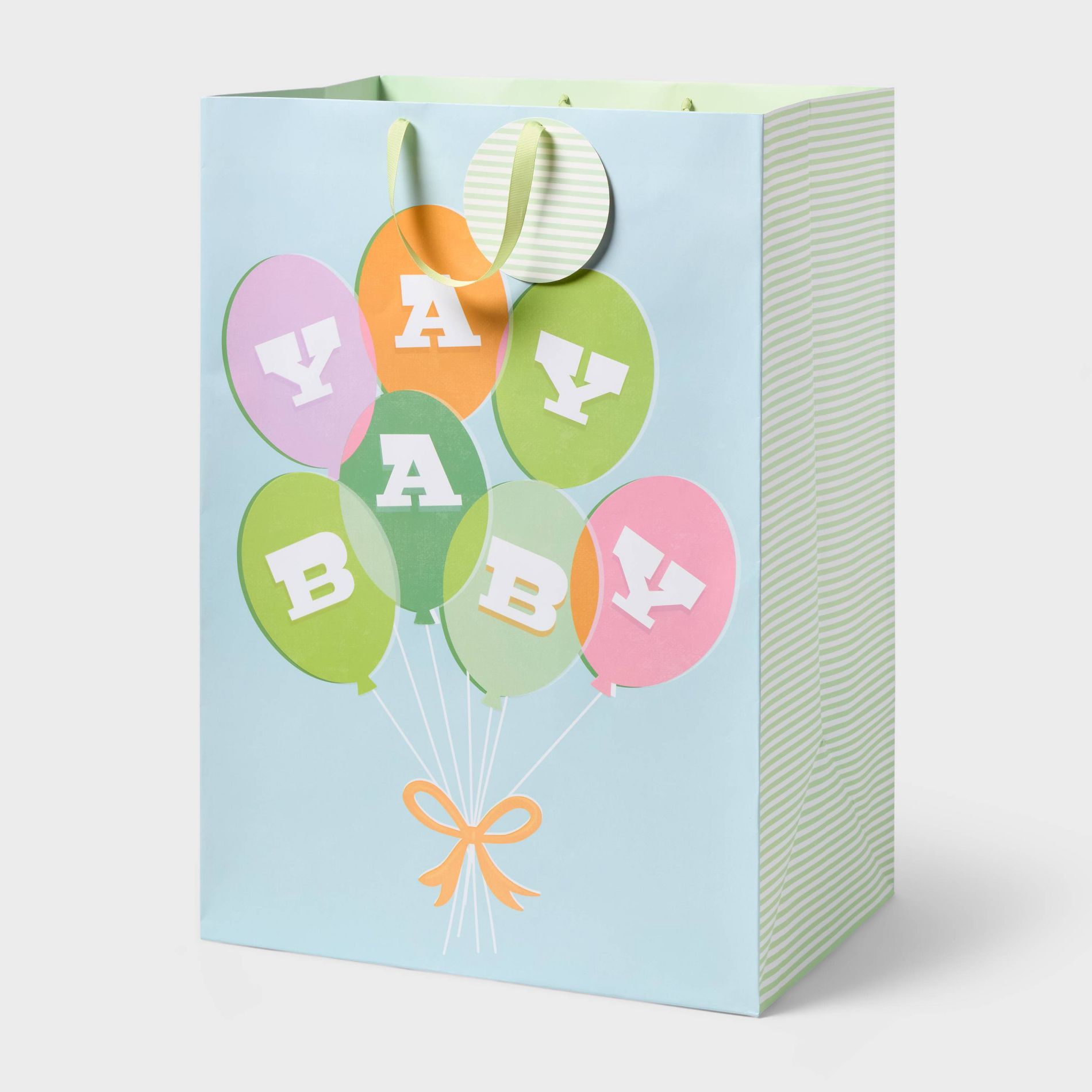 XXL 'Yay Baby' Balloon Bouquet Baby Shower Gift Bag with Tag Colorful - Spritz™