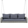 Okak 69" PE Wicker 3-Person Porch Swing with Cushions,Heavy-Duty Chain Hanging Swing,Outdoor Patio Swing for Backyard,Garden,Poolside - 2 of 4