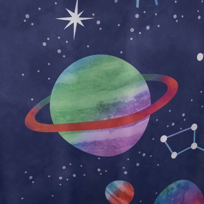 Starry Night Kids' Blue Polyester Fabric Shower Curtain