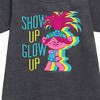 - Trolls - Show Up Glow Up Poppy Graphic Short Sleeve Fleece Dress - 2 of 3