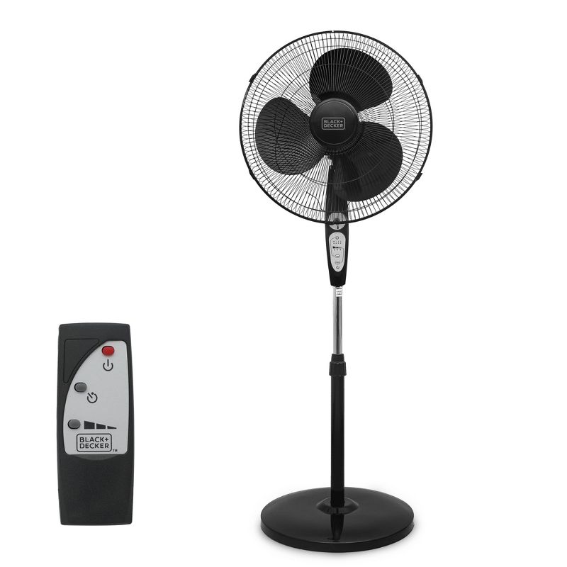BLACK+DECKER 18&#34; Oscillating Stand Fan with Remote Control Black, 6 of 8