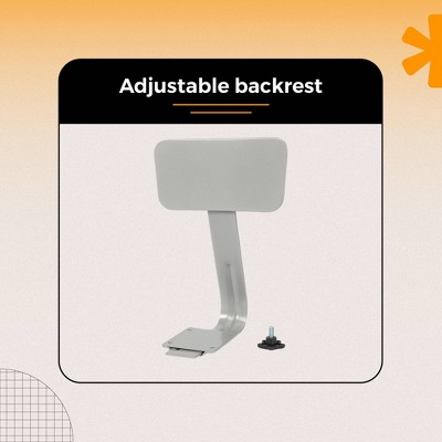Felix Gray Adjustable Steel Counter Stool with Backrest