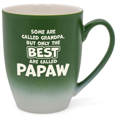 Elanze Designs Best Are Called Papaw Two Toned Ombre Matte Green and White 12 ounce Ceramic Stoneware Coffee Cup Mug