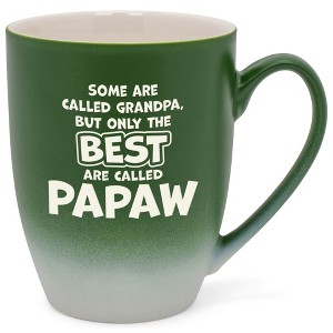 Elanze Designs Best Are Called Papaw Two Toned Ombre Matte Green and White 12 ounce Ceramic Stoneware Coffee Cup Mug - 1 of 4