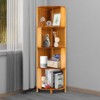 YYIYIBYUS Bamboo 4-Shelf Industrial Corner Bookcase Storage Display Stand, Brown - 2 of 4