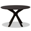 Baxton Studio 48" Kenji Wide Round Wood Dining Table Dark Brown: Seats Six, MDF Construction - image 2 of 4