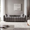 Modern 3-Seater Modular Sofa, Space-Saving Sofa for Living Room, Upholstered Couch with Metal Legs and Velvet Cover Pillows-Coolbibila - 2 of 4