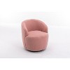 CAVINAS Teddy Fabric Swivel Accent Armchair, Barrel Chair with Ergonomic Backrest & Black Powder-Coated Metal Ring - 4 of 4