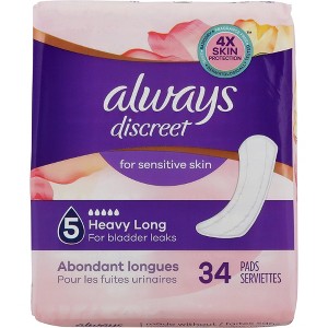 Always Discreet for Sensitive Skin Pads Heavy Absorbency , 34 Count - 1 of 4