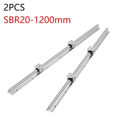 2 Set SBR20-1200mm Linear Guide Rail Slide Rail With 4PCS SBR20UU Bearing Block CNC