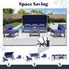 COWLOWN 4 Piece Blue Aluminum Patio Sectional Set with Retractable Canopy and Coffee Table, Modern Outdoor Furniture for Balcony, Porch, Lawn & Yard - 4 of 4