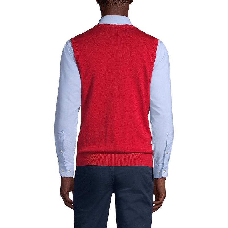 Lands' End School Uniform Men's Cotton Modal Fine Gauge Sweater Vest, 2 of 5