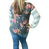 Women's Floral and Stripes Top - honeyme - 2 of 2