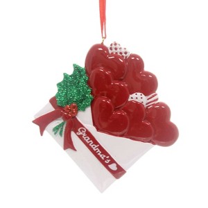 Personalized Ornament 4.0 Inch Grandma's Letter Family 6 Family Hearts Love Tree Ornaments - 1 of 2