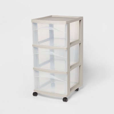 Medium 3 Drawer Cart Gray - Brightroom™
