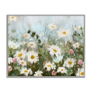 Stupell Industries Daisy Field Painting Framed Giclee Art, Gray, 14" x 11" - 1 of 4
