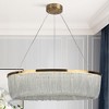 LNC Shoebill 1-Lights 31.5" Luxury and Glam Rectangle Kitchen Island Lights, Gold and Silver - 2 of 4