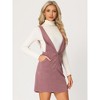 INSPIRE CHIC Women's V-Neck Corduroy Strap Back Overall Mini Pinafore Dress - 3 of 4