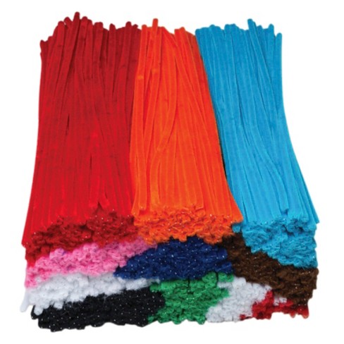 Rimobul Creative Arts Chenille Stem Class Pack,6 mm x 12 inch, Rainbow Colors, Pack of 100