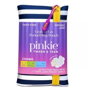 Pinkie First Period Prep Pouch with 4 Ultra-Thin Organic Cotton Topsheet Pads - 4ct - 1 of 4