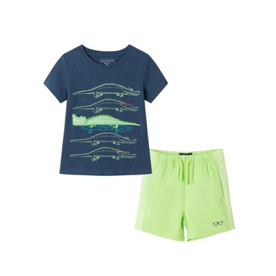 Andy & Evan  Toddler Short Sleeve Tee & Knit Cargo Short Set
