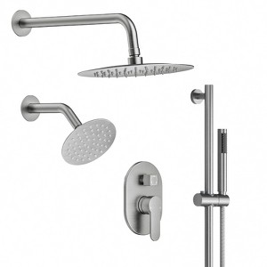 YAWWALK 3-Spray Wall Mounted 10 and 6 in. Dual Round Shower Head and Ajustable Handheld Shower Head - 1 of 4