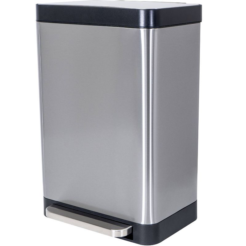 Hefty 52.2L Stainless Waste Step Trash Can, 1 of 13