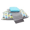 Bacati - Elephants Aqua Lime Gray 3 pc Toddler Bed Sheet Set - 3 of 4