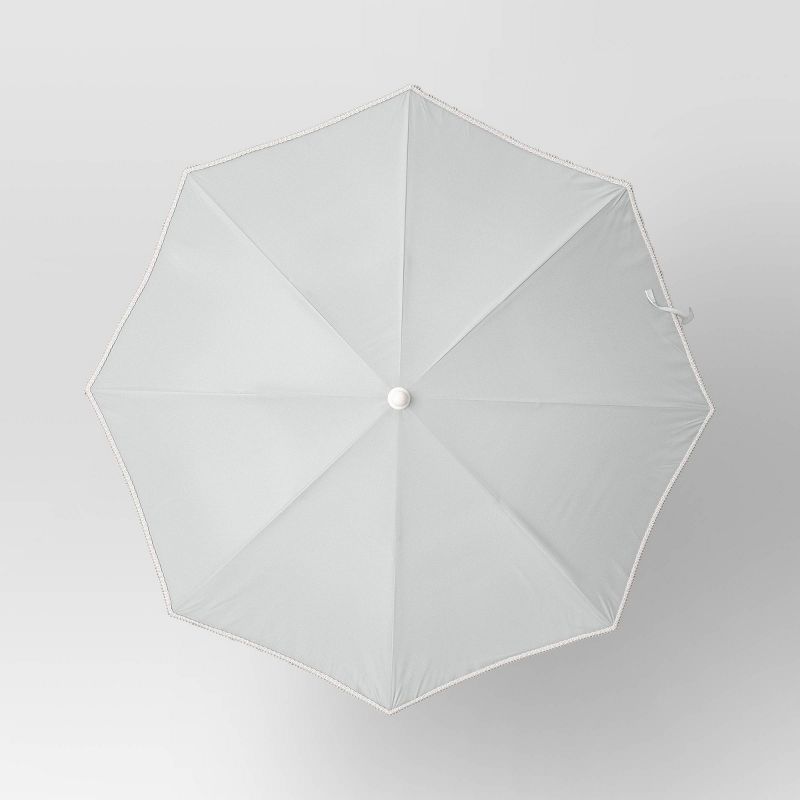 6.5&#39;x6.5&#39; Round Outdoor Patio Beach Umbrella with Fringe Ivory - Threshold&#8482;, 5 of 8