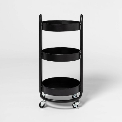 Round Metal Utility Cart Matte Black - Made By Design™