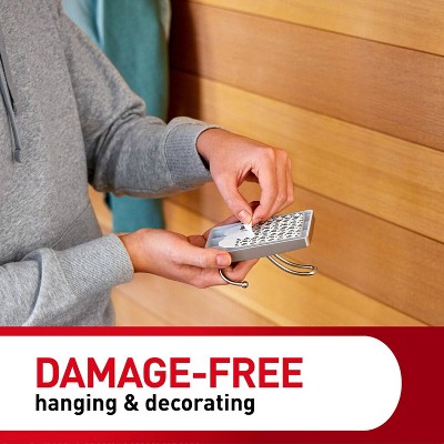 X-Large Satin Nickel Triple Hook with Adhesive Strips