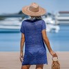 Women's Open Knit Scalloped Mini Cover-Up Dress -Cupshe - 4 of 4