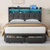NicBex Full/Queen/King Upholstered Bed Frame with Storage Headboard and 2 Drawers,Platform Bed Frame with LED Light,Charging Station,Easy Assembly - 2 of 4