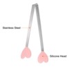 Unique Bargains Stainless Steel Silicone Tips Heart Shape Food Tongs - 4 of 4