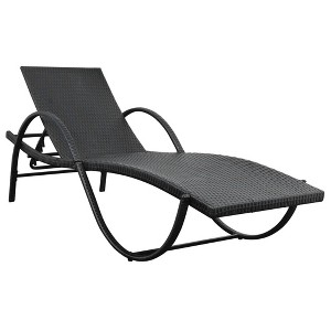 vidaXL Outdoor Bench Black, Cream white Poly Rattan, Powder-coated steel - 1 of 4