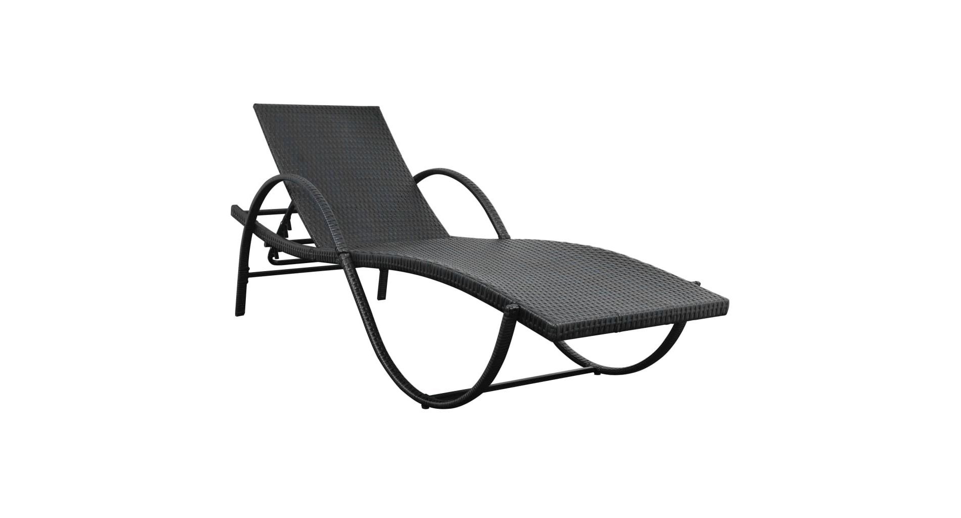 vidaXL Outdoor Bench Black, Cream white Poly Rattan, Powder-coated steel