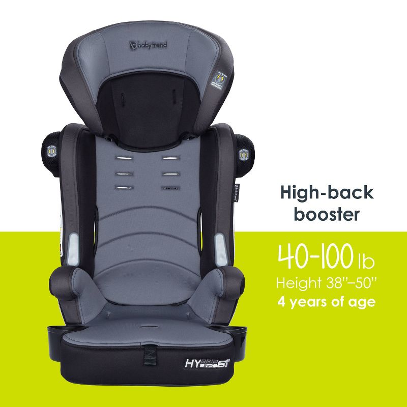 Baby Trend Hybrid SI 3-in-1 Combination Booster Seat with Side Impact Protection - Madrid Black, 6 of 21