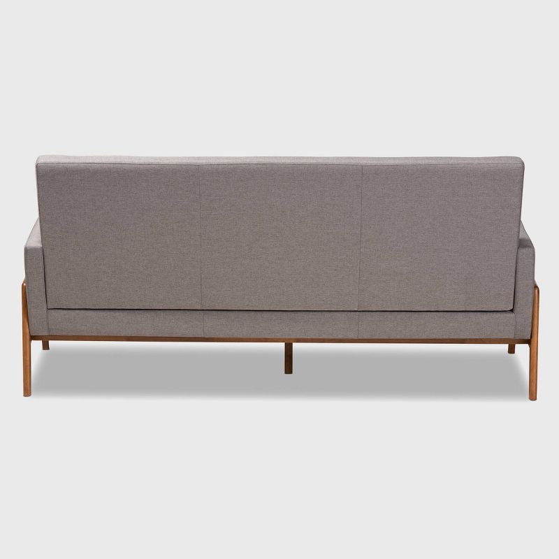 Perris Upholstered Wood Sofa Light Gray/Walnut - Baxton Studio, 5 of 11