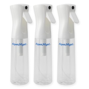 AquaMyst Fine Mist Continuous Spray Bottle 300ml (10.14 oz) - Ergonomic, Durable, Clear Plastic Plant Mister, Misting Water Bottle for Hair Stylists, - 1 of 4