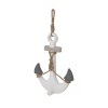 Olivia & May Wooden Anchor Wall Decor with Hanging Rope White: Coastal MDF Art, Vertical Orientation, Carved Nautical Sculpture - 2 of 4