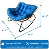 Kumasinova 9.7lbs Ultra-Plush Rattan Rocking Chair with 450lbs Capacity,Cotton Upholstered Rocker Accent Chair for Living Room&Bedroom - 3 of 4
