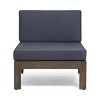 GDFStudio Cavendish Outdoor Acacia Wood 3 Seater Sofa Chat Set with Ottoman - 4 of 4