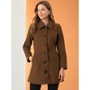 Allegra K Women's Collar Long Sleeve Single Breasted Winter Long Coat - 2 of 4