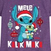Girls' - Lilo and Stitch - Mele Kalikimaka Christmas Fitted Short Sleeve Graphic T-Shirt - 2 of 4