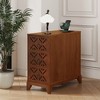 Vynxaria Decorative Storage Drawers - Natural Tall Side Table with 3 Drawers and Adjustable Shelves - 3 of 4