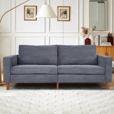 My Depot Sofa Comfort Corduroy Living Room Sofa with Removable Cover, Deep Seat 82.68 Inch