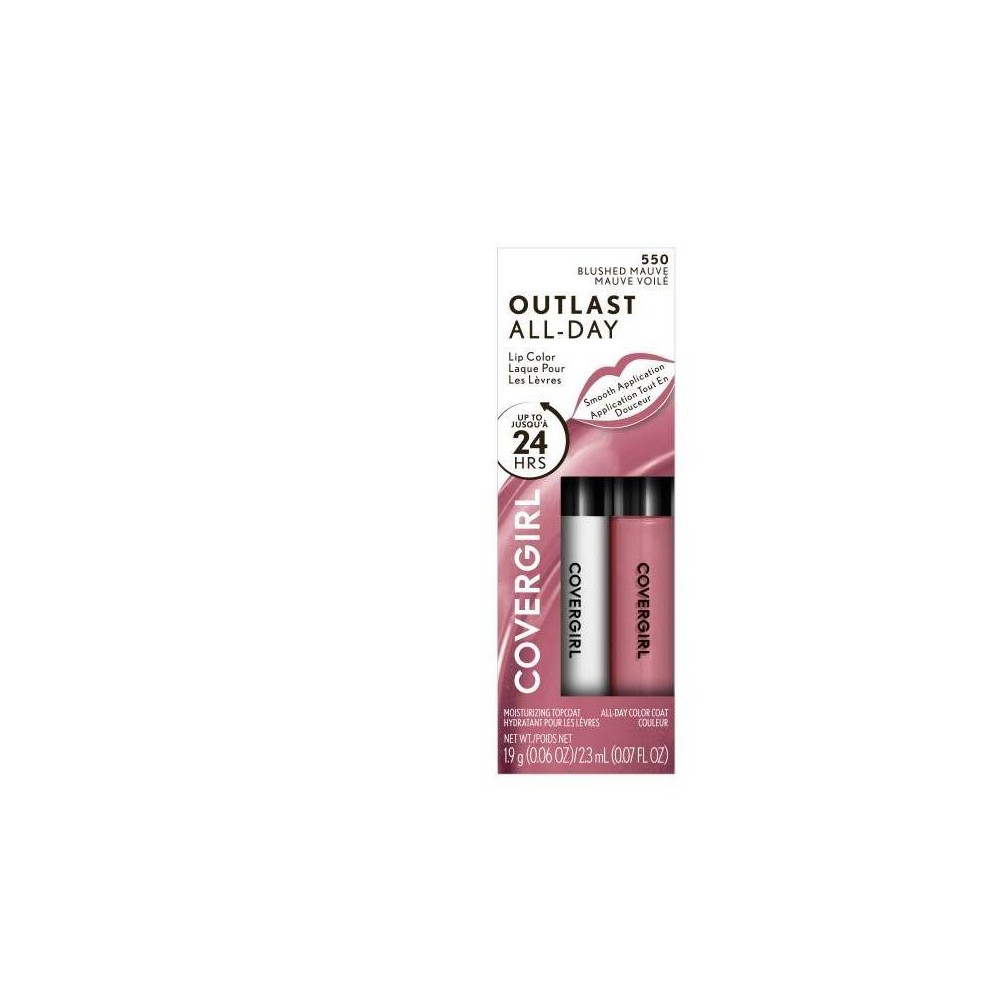 Photos - Other Cosmetics CoverGirl Outlast All-Day Lip Color with Topcoat - Blushed Mauve 550 - 0.1 